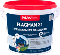 Краска FLAGMAN 31 для высококачественных фасадных работ по бетонным, кирпичным, оштукатуренным и другим минеральным поверхностям